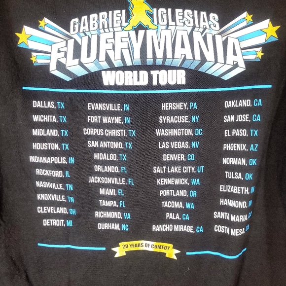 Gabriel Iglesias Fluffy Mania World Tour T-shirt Size L - Picture 1 of 4